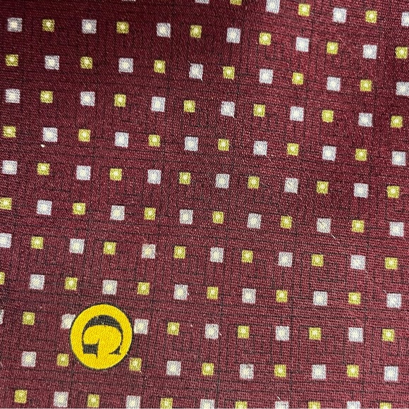 Gucci Designer Vintage Necktie Maroon Gray Squares G Logo 100% Silk - Picture 2 of 10